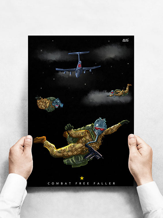 Combat Free Faller Wall Poster